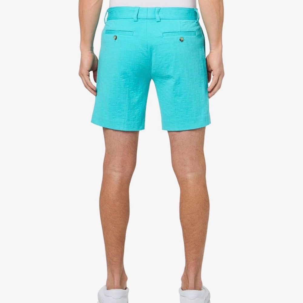 NWT 36 MR TURK Lawrence Men's Oceano Blue Flat Front Shorts - Picture 2 of 3